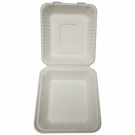 AMERICAREROYAL PrimeWare 1-Section Hinged Lid Containers Deep Medium 7.88 in. x 8 in. x 3.19 in., 100PK DHL-81